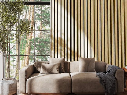 Living Room with Acoustic Panels Vantaa Brown 240 x 60