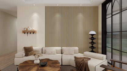 Living Room with Vantaa Acoustic Panels 240x60